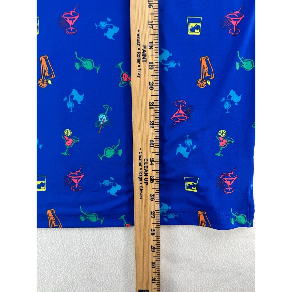 Birdie & Bound Mens Blue Cocktail Print Golf Polo Shirt Size S P CH - Picture 12 of 16
